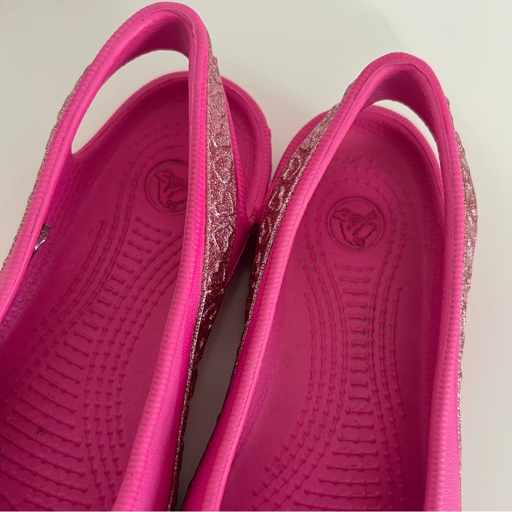 Crocs Kadee Ballet Flats Candy Pink Slip On Flats Comfort Shoes - Picture 3 of 7